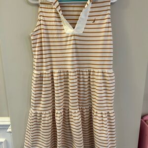 Nautica Tan Tiered Ruffled Sundress